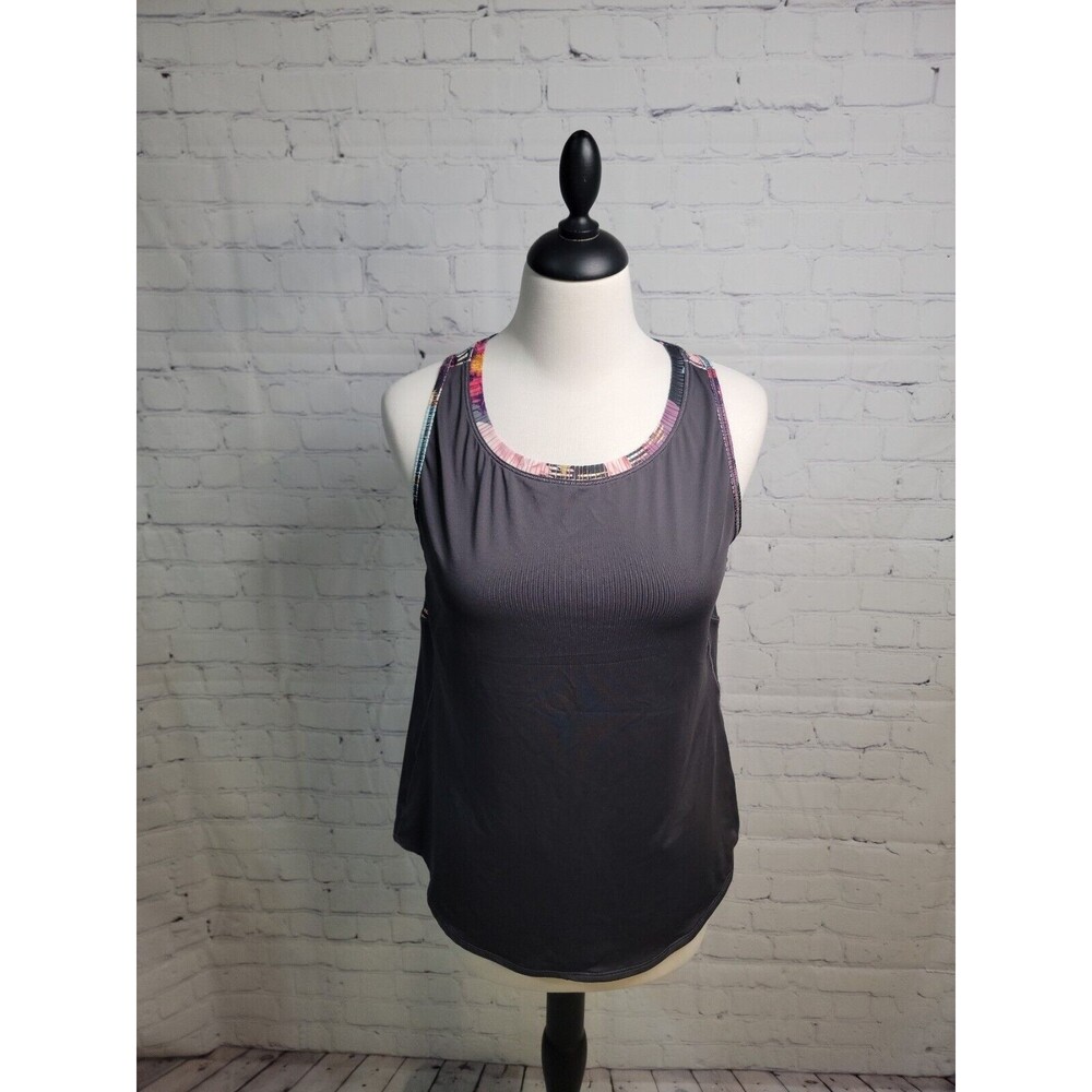 Calia by Carrie Underwood Women's Athletic Tank Racerback Size Med Grey Floral
